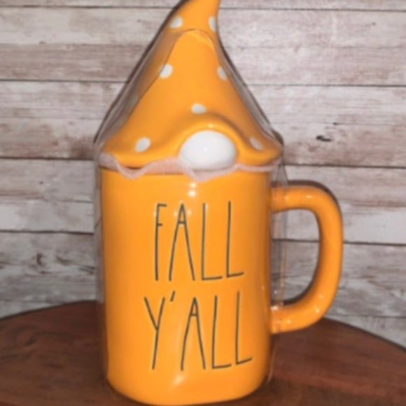 Rae Dunn FALL Y'ALL Mug and Gnome Topper - Picture 1 of 3